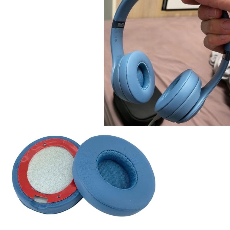 1Pair Earpads Protein Leather Ear Pad Ear Cushions Cover Memory Foam Earmuffs for Solo4 Headsets