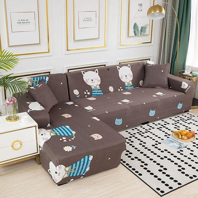 Sofa Cover Elastic All -Inclusive Anti -Cat Scratching Living Room Sofa Lounge Chair Universal Furniture Cover Non -Slip Dustproof