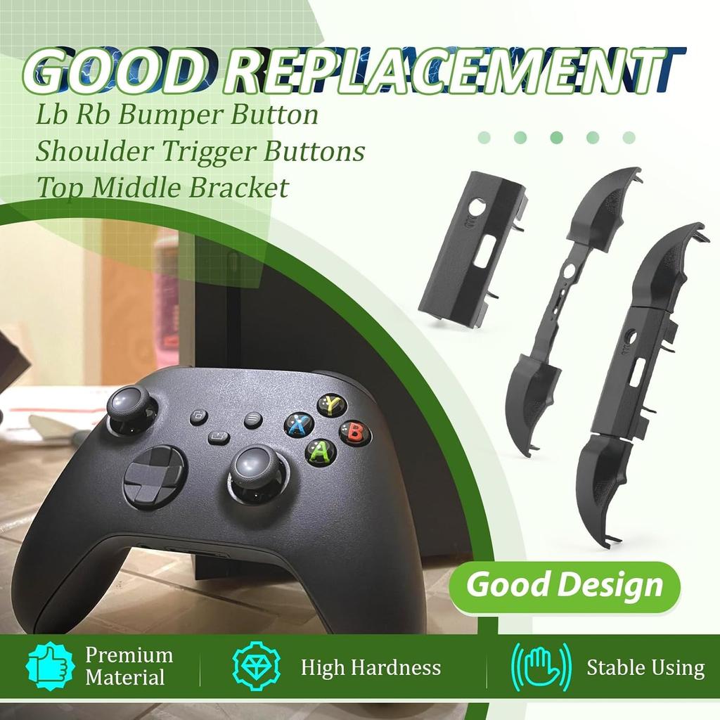 2/10Pcs Replacement LB RB Bumpers Button for Xbox Series X/S Controllers Black Shoulder Trigger Buttons Repair Part Accessory