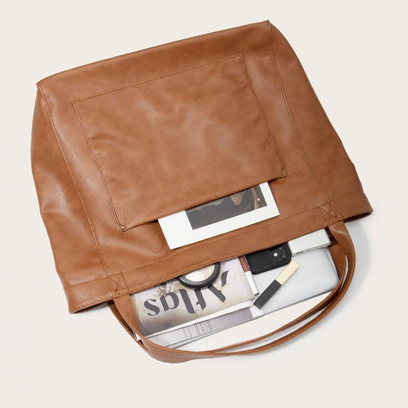 Oversized Handbags For Women Designer Luxury Soft PU Leather Shoulder Purse Shopper Bags Female Vintage Large Capacity Tote Bag