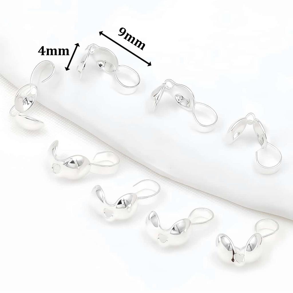 10PCS Brass Crimp End Beads 18K Gold Plated Tip Ball Chain Connector Clasp for DIY Necklace Bracelet Jewelry Making Accessories