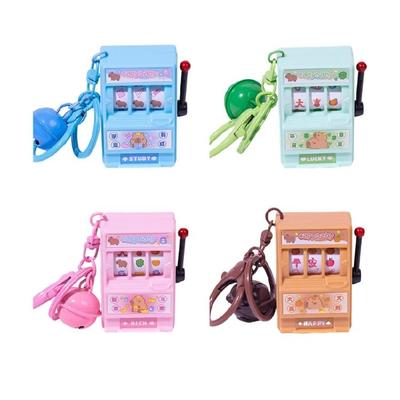 Capybara Fruit Machine Keychain Adorable Capybara Fruit Game Keychain Pendant Enjoyable Prize Winning Experience