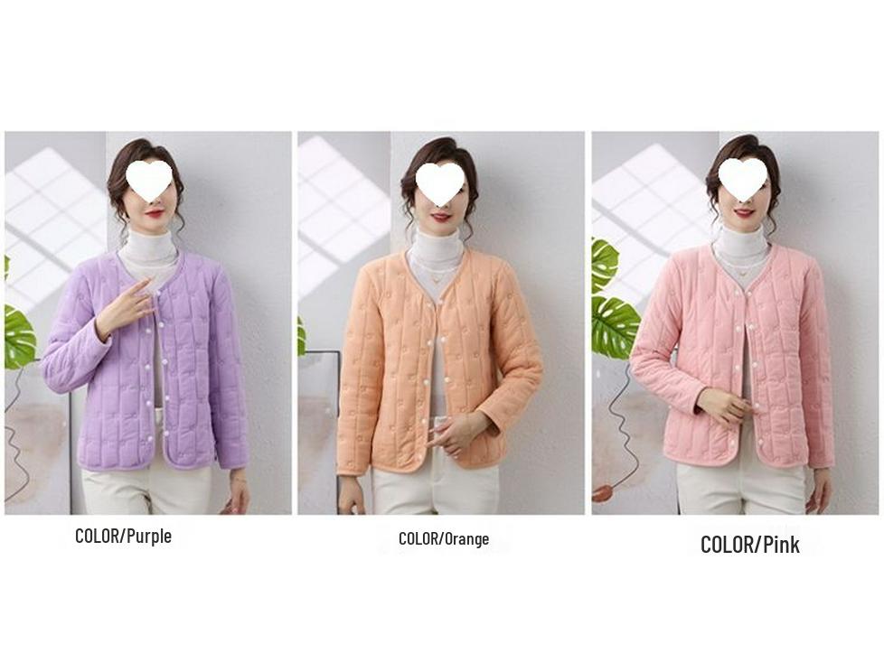 New Autumn/Winter Young Fashion Mom's Silk & Cotton Padded Warm Jacket