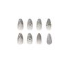 24 Pieces Wearing Nail Finished Product Christmas Snowflake Rhinestone Glitter Powder Nail Patch Press On Nails