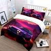 Purple Retro Car With Dreamy Background Bedding Set 1 Duvet Cover 2 Pillowcases For Adult And Children Luxury Gift Full Size