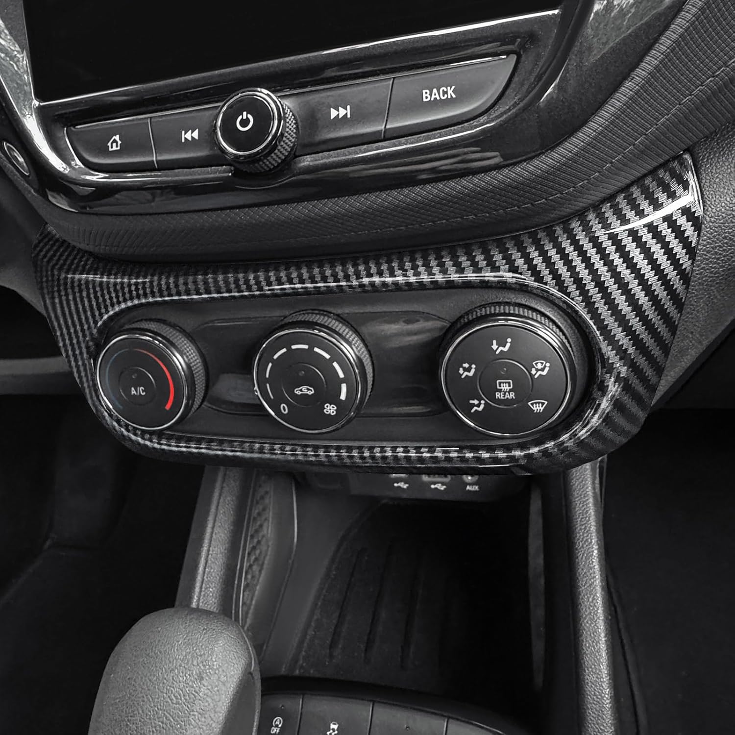 

YOUTOOCAR Carbon Fiber Pattern Interior Air Conditioning Button Panel Cover Trim Car Compatible with Chevy Trailblazer 2020-2023 Accessories Carbon Fiber Pattern