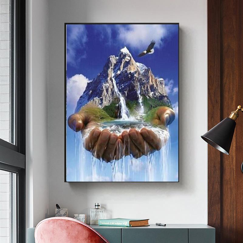 

Huacan DIY 3D Алмазная картина Пейзаж Вышивка Крест Стежок Главная Декор Full round 25*30 cm