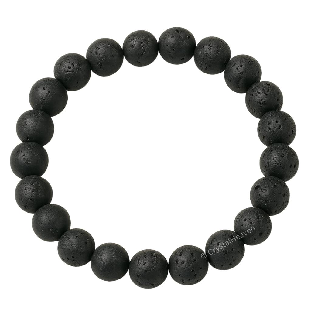Certified Lava Stone Bracelet For Unisex with Healing Crystal