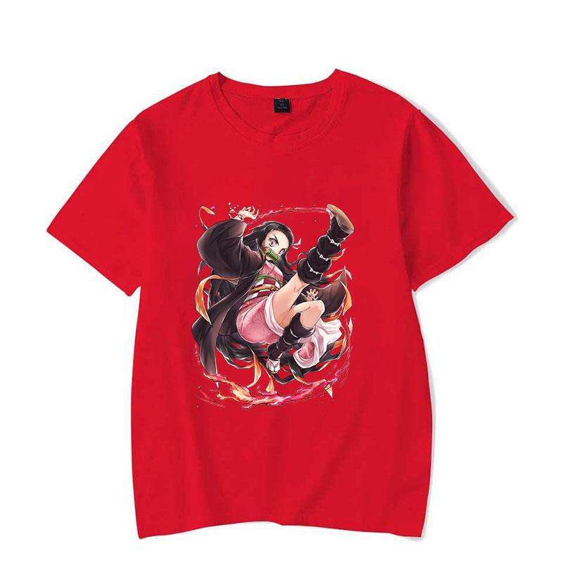 Hot Anime Kamado Nezuko Printing T-shirt Women Unisex Fashion Short Sleeve Street Casual Personality Summer T-shirt