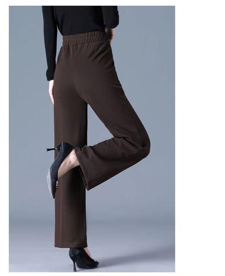 2026 Spring & Autumn High-Waist Plus Size Wide-Leg Casual Pants for Middle-Aged & Elderly Women