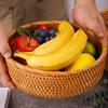 Deep Round Hand-Woven Rattan Fruit Basket