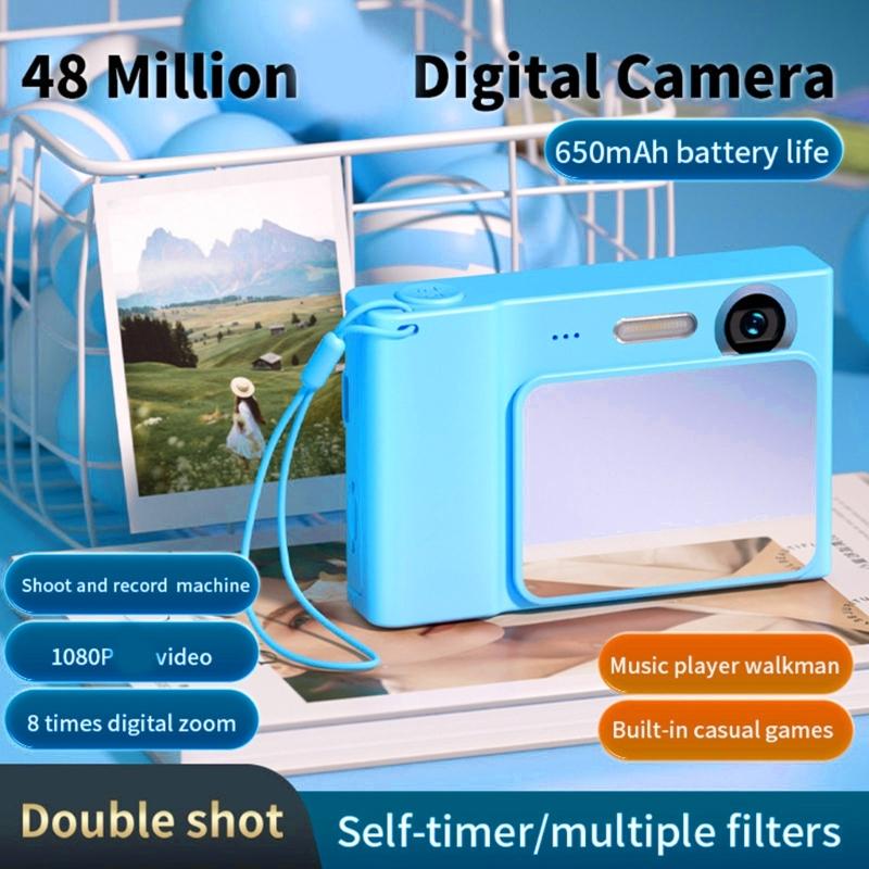 Portable Digital Camera 1080P 48MP Retro CCD Card Machine Memory Card Transmission Supported for Students Kids