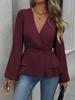 2025 European & American Autumn-Spring Women's French Lace Slimming Waist-Cinching Shirt