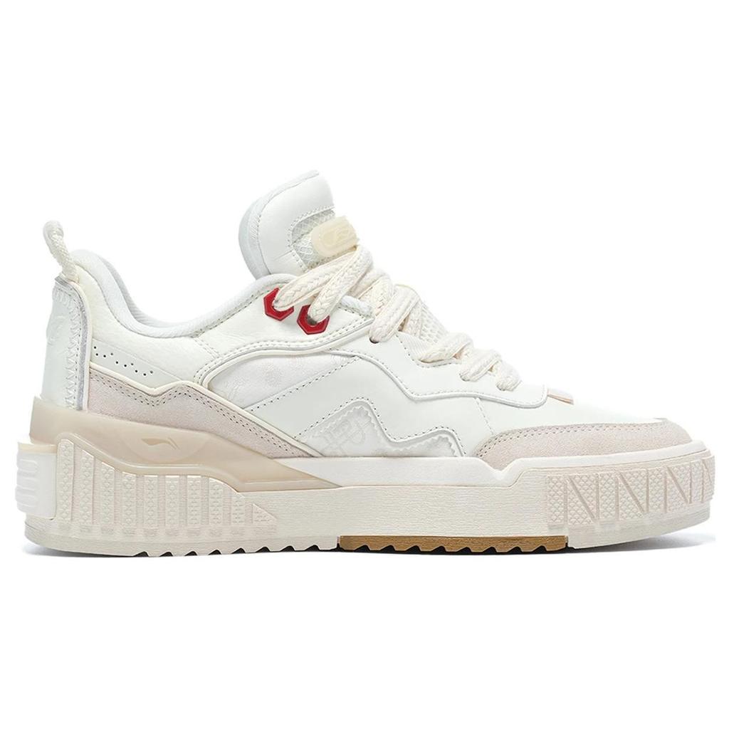 Li Ning 001 Unblock Antypoślizgowe Odporne na Ścieranie Niskoprofilowe Buty Skate Damskie sneakersy Waniliowo-Białe Szaro-Beżowe AGCT002-1