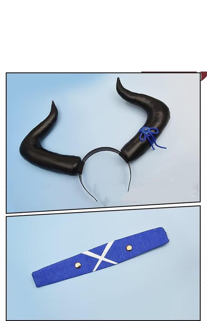 Lavender Musashi Cosplay Costume, Christmas Halloween Costume, Cow Print, Sexy, Size L/LL