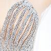 Handmade 3D Denim Fabric Bodice Applique Sew-on Beads Sequins Trimming Patches with Rhinestones for Dresses Clothing Accessories