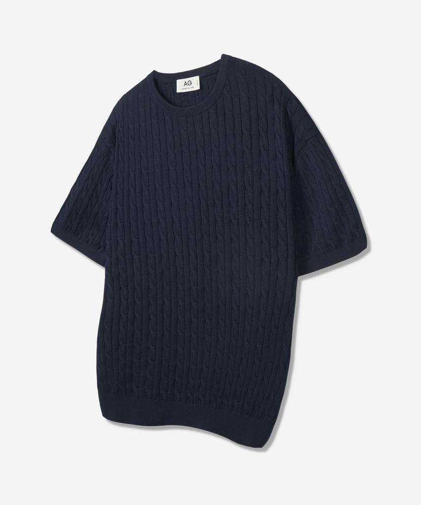 AGOD [2Pack] Cotton Modal Washable Crew Neck Cable Knit - 6 Colors