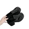 Retro style small leather shoes women's thick heel high heel single shoes new one-pedal Mary Jane thick sole
