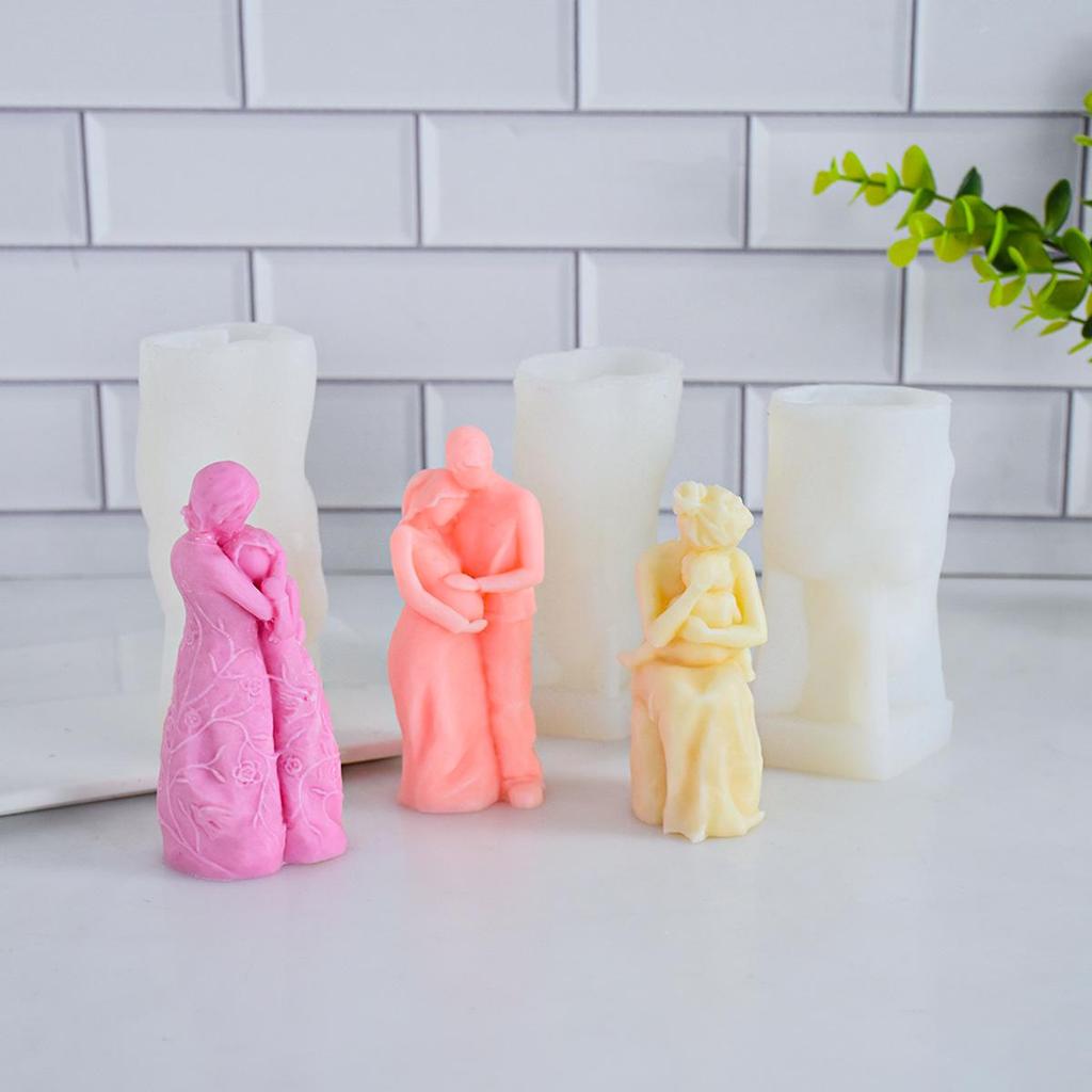Pregnant Woman & Child Silicone Mold for DIY Aromatic Plaster Candle