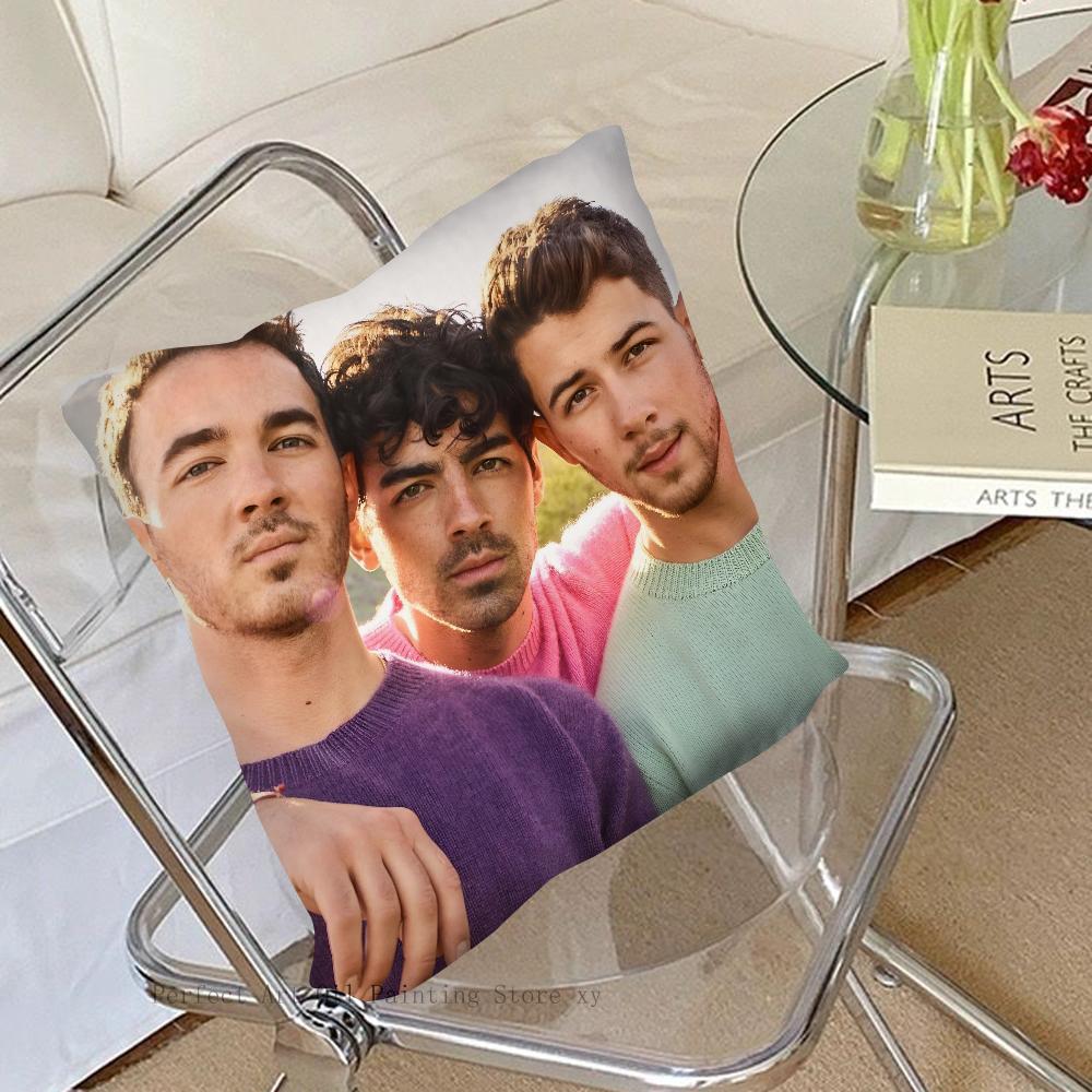 Band J-JONAS B-BROTHERS Pillow Case Square Pillow Cushion Cover Bedroom Sofa Room Decoration Casual Pillow Cover