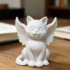 3D-gedruckte Engelskatze Skulptur, Niedliche Katzenfigurine, Geflügelte Katze Schreibtischornament für Wohnbüro Dekoration, Mehrzweck-Katzen Dekoration Geschenk für Katze