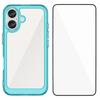 For iPhone 16 Phone Case WANLONFENG XC Series TPU Acrylic Cover with Tempered Glass (Big Lens Hole)