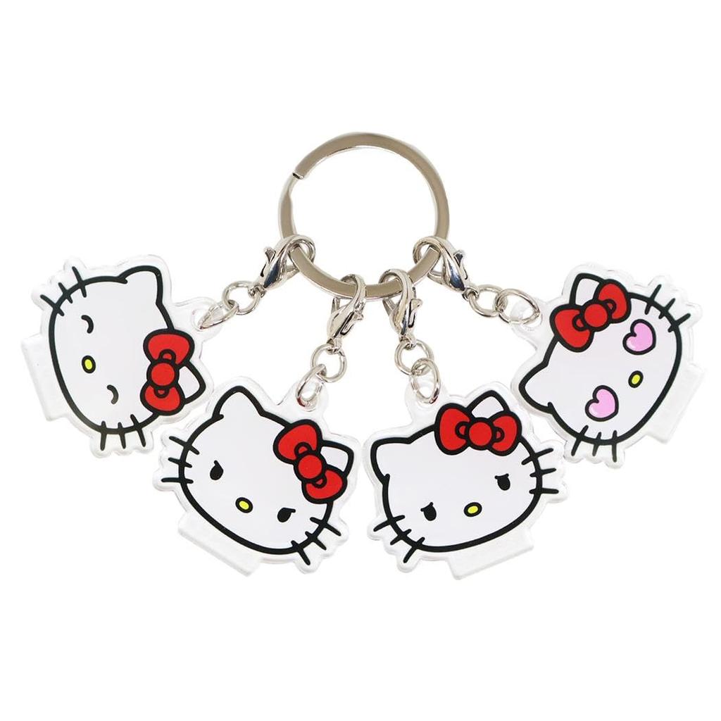 Marimo Craft Sanrio Acrylic Hello Kitty W48 x 4-Piece Keychain, Face, Approx. H43mm, SRTZ-289