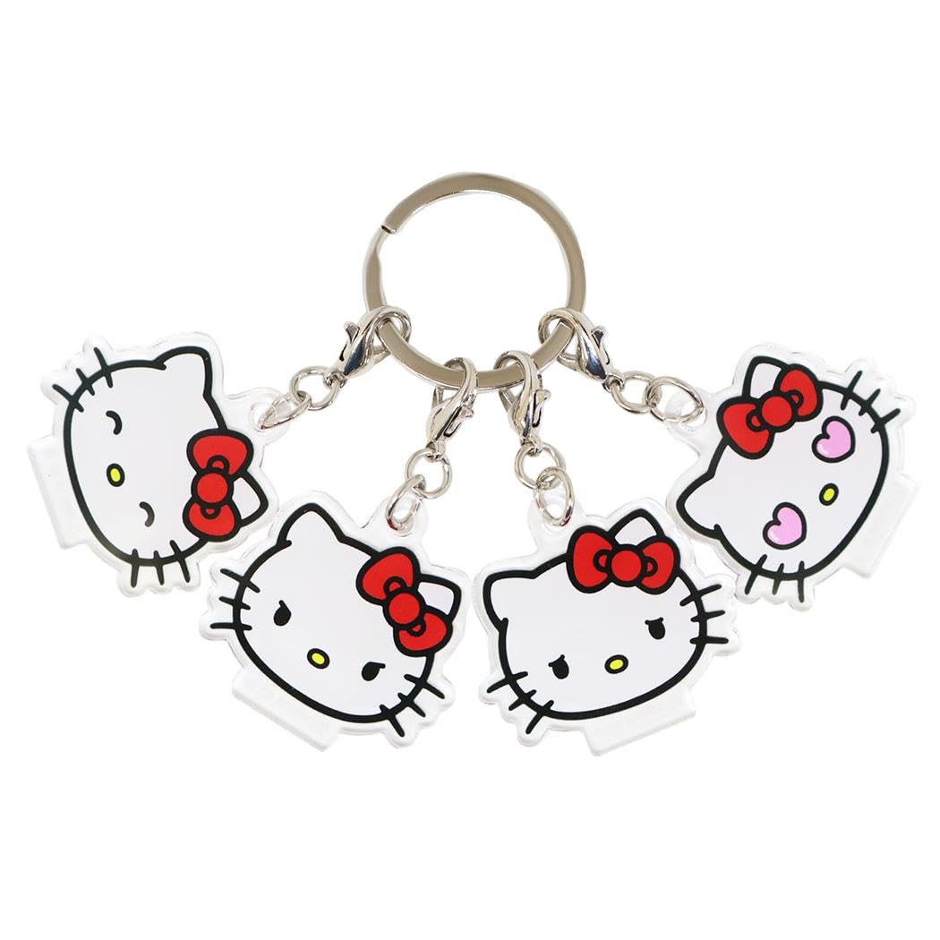 

Marimo Craft Sanrio Acrylic Hello Kitty W48 x 4-Piece Keychain, Face, Approx. H43mm, SRTZ-289