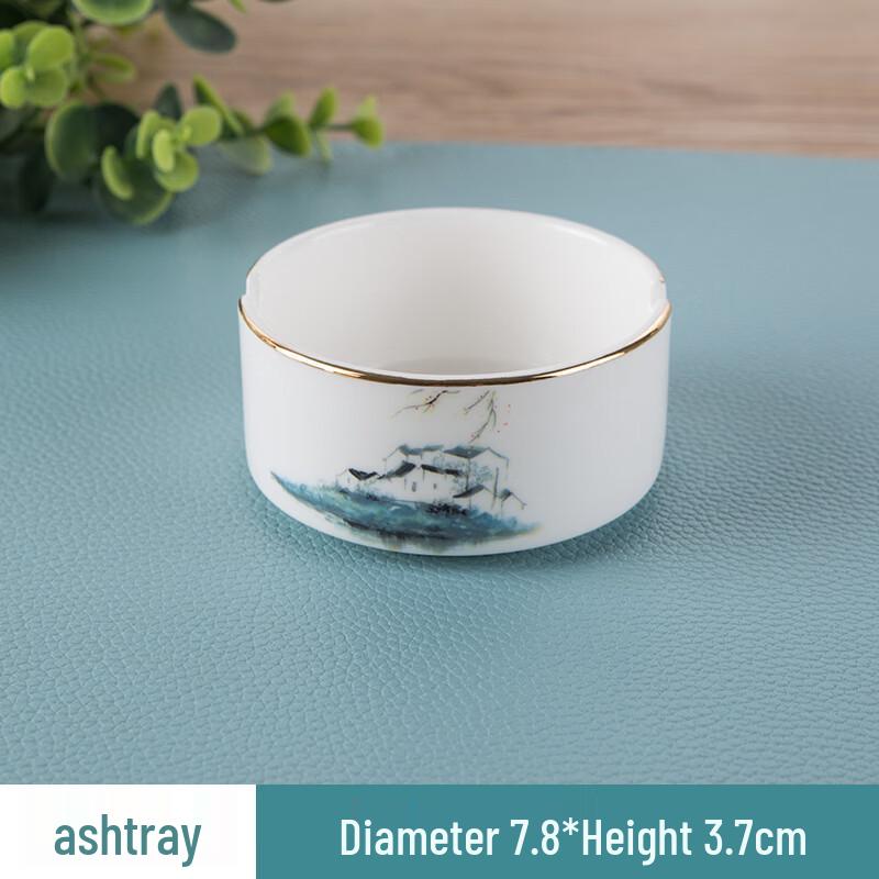 Di Ruien Chinese Gold Rim Landscape Bone China Dinnerware