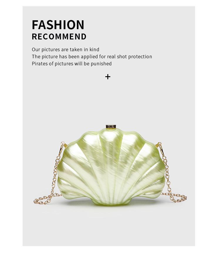 Elegant Irregular Shell Acrylic One-Shoulder Crossbody Clutch for Weddings and Banquets.