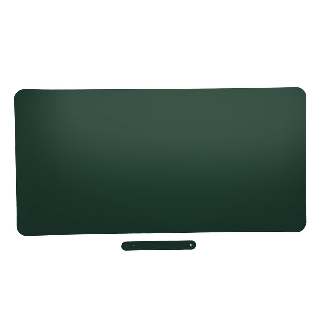 Multifunctional Table Mat Soft Waterproof and OilProof Leather Writing Desk Mouse Pad(Black Green )