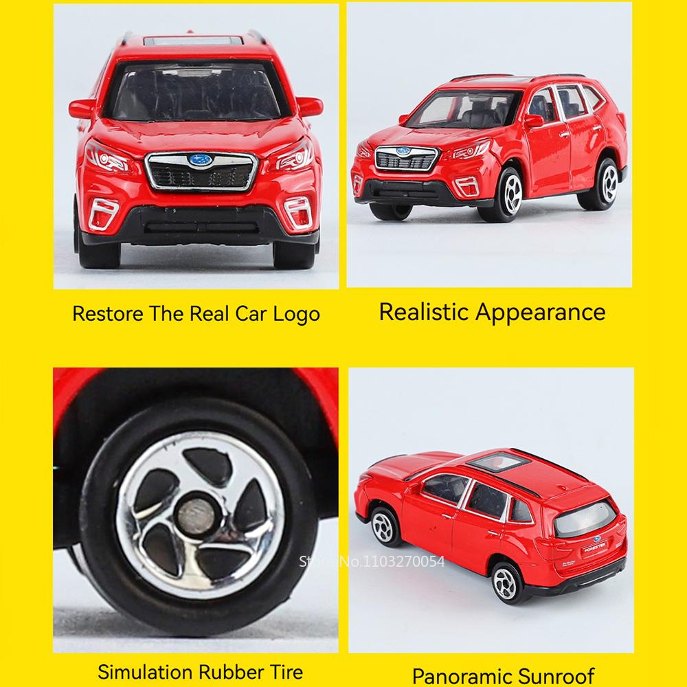 1:64 Scale Forester  Cars Model Diecast Alloy Toys Birthday Advanced Ornament Four Wheel Suspension Rubber Tire Vehice Gifts