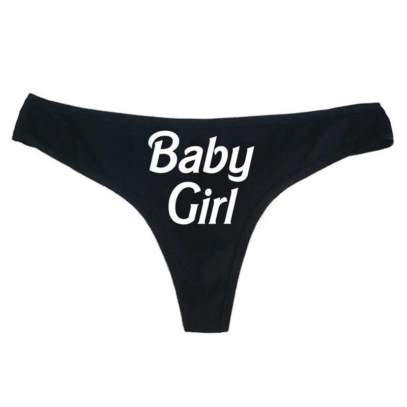 2025 Summer Women's Letter Print Thong Lingerie