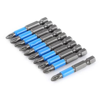 10Pcs Set S2 PH2 50mm Hex Magnetic Anti Slip Electric Screwdriver Bits Power Tools