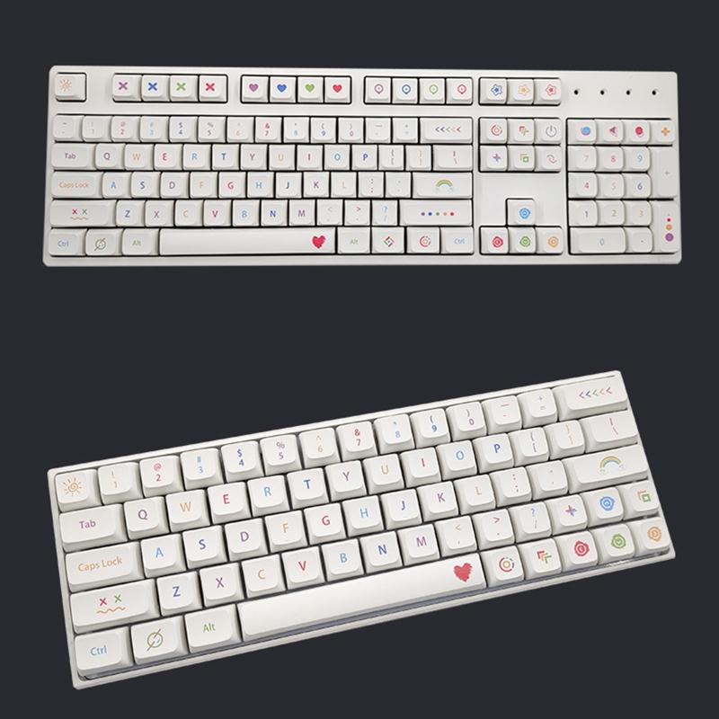 137 Keys Keycap PBT DA Crayon Theme Dye-sub Personalized Mechanical Keycaps For 61/63/64/68/75/84/87/98/104/108 for Key