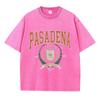 Summer Washed Cotton T-shirt with Fashionable Design and Printed Top Loose and Worn Round Neck Streetwear