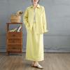 Old Money Stil Damen Baumwoll-Leinen Hemd und Rock Set - Elegantes Schlankmachendes Zweiteiliges Outfit