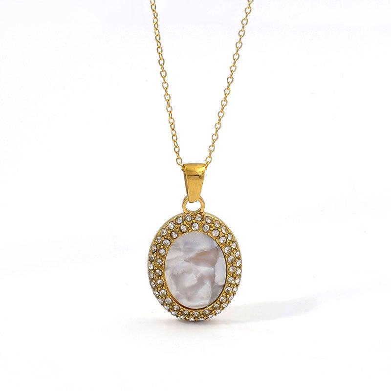 Gold Heart & Butterfly Pendant Necklace - Women's Versatile Titanium Steel Charm Chain