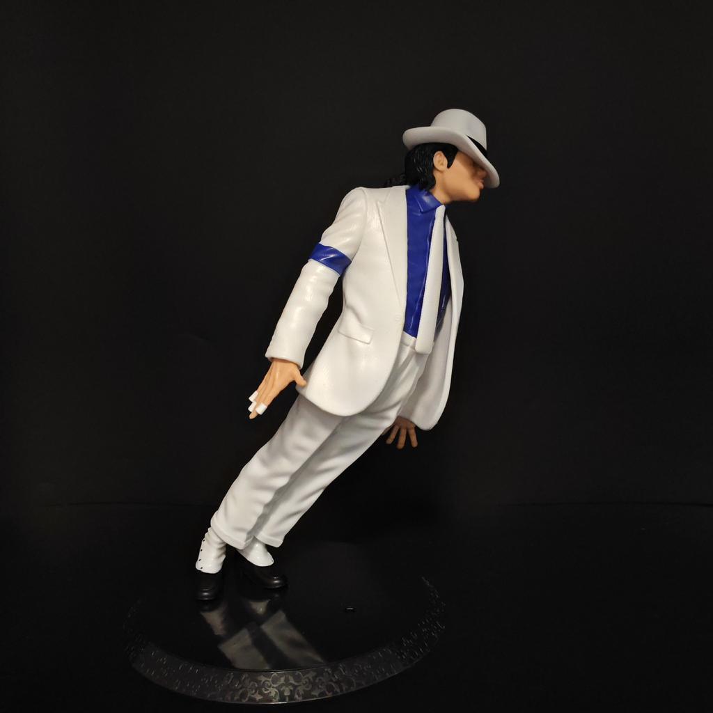 Classic Character Jackson-Michael Action Figure Collectible Model Statue Moonwalk Dancing Pose White Suit Home Desktop Decor Toy