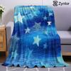 Sketch Blue Star Cartoon Anime Print Flannel Blanket Soft Warm Throw for Kids Bedroom Sofa Bed Christmas Office Car