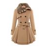Frauen Jacke 2023 Winter Neue Mode Große Größe Schlanke Mittlere länge Wolle Mantel Zweireiher Dicken Mantel Pelz Kragen windjacke