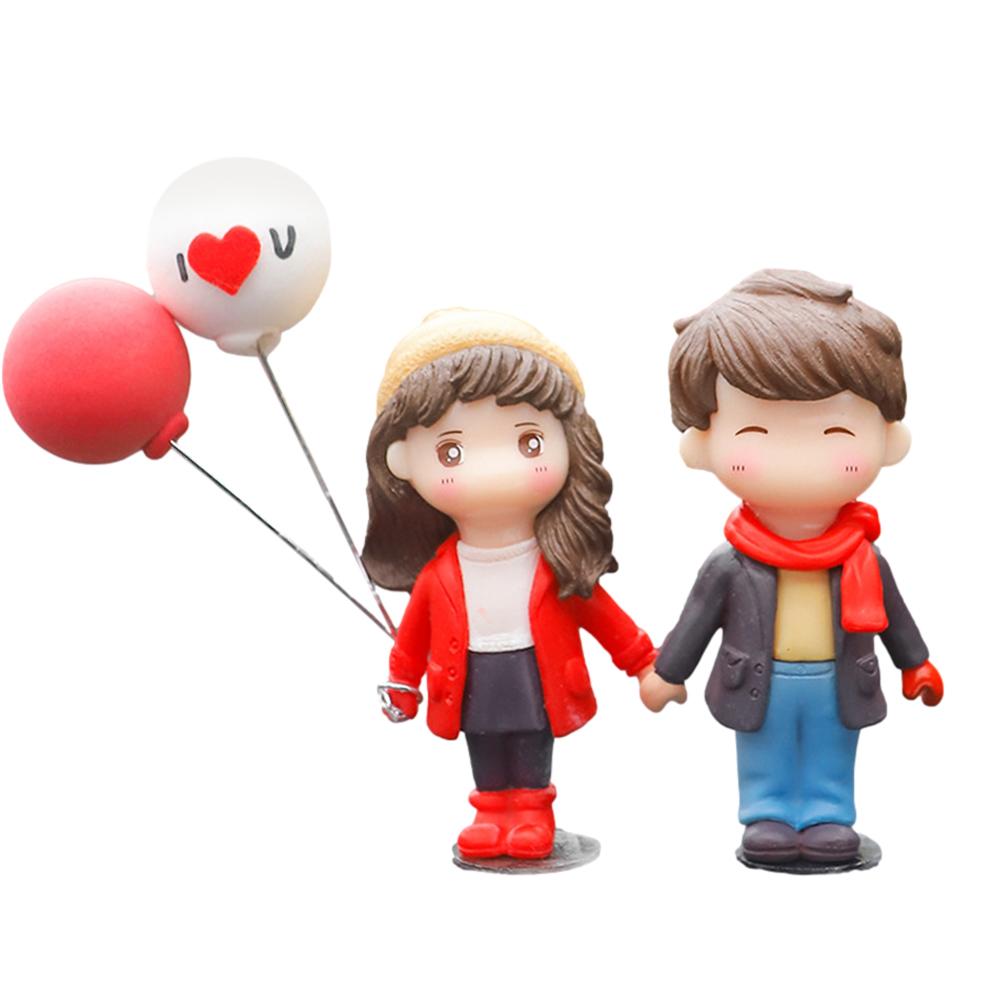 Car Cartoon Couples Dashboard Ornament Cute Couples Action Figure Balloon Auto Interior Dashboard Accessories for Girls Gif K8W7