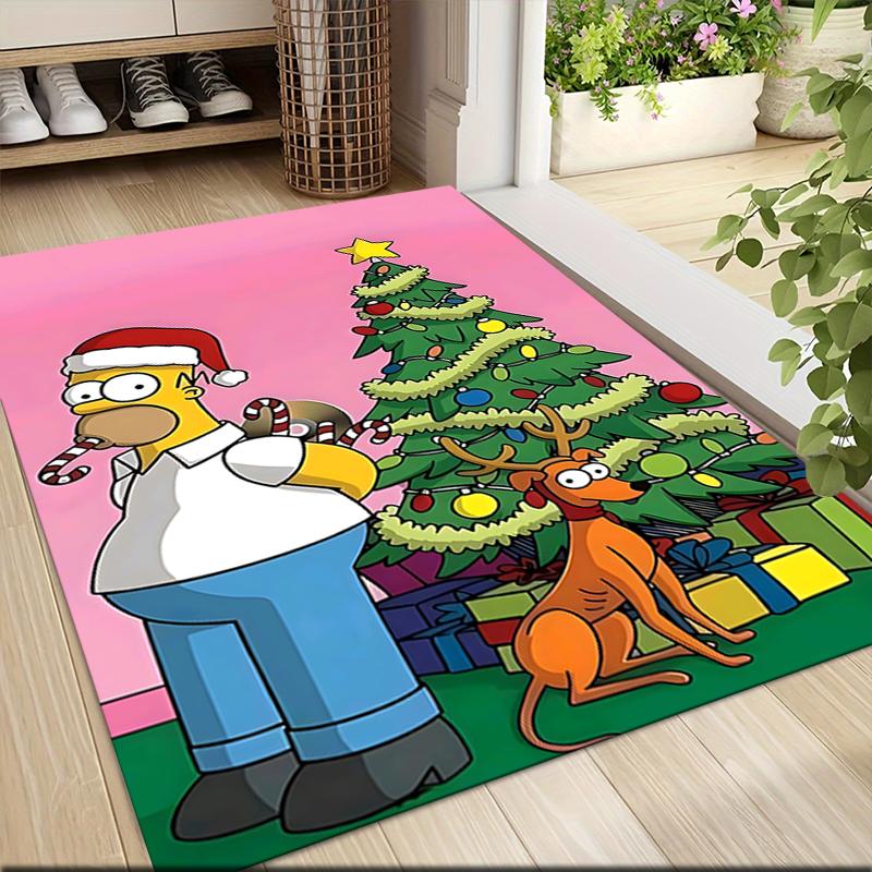 Christmas Homer Dog Carpet Rug Soft Washable Antislip Home Living Room Sofa Mats Personalized Christmas Rug