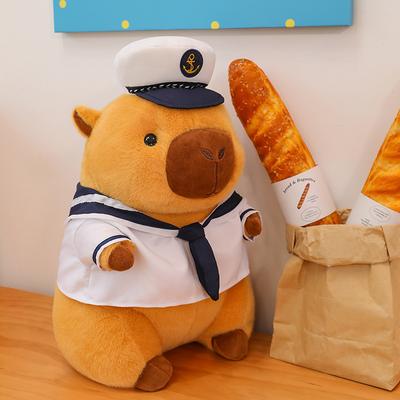 New Navy Kapibara Doll Children's Creative Plush Toy Cute Capybara Doll Throw Pillow