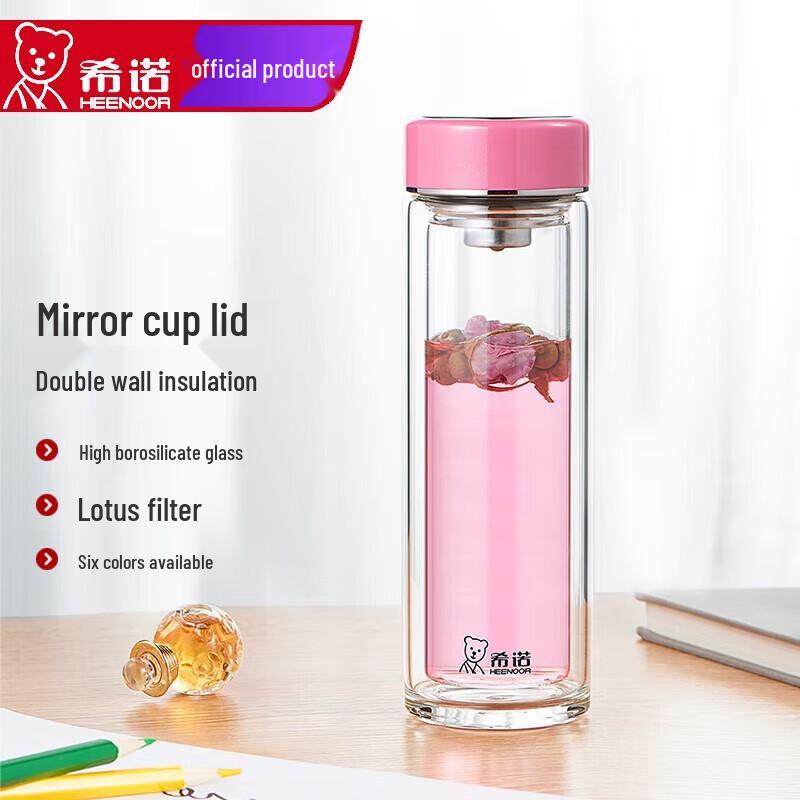 CINO Insulated Double-Layer Glass Flower Tea Cup