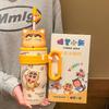 Large Handle Water Cup 316 Stainless Steel Children'S Thermos Cup Cute Large Capacity Straw Desktop