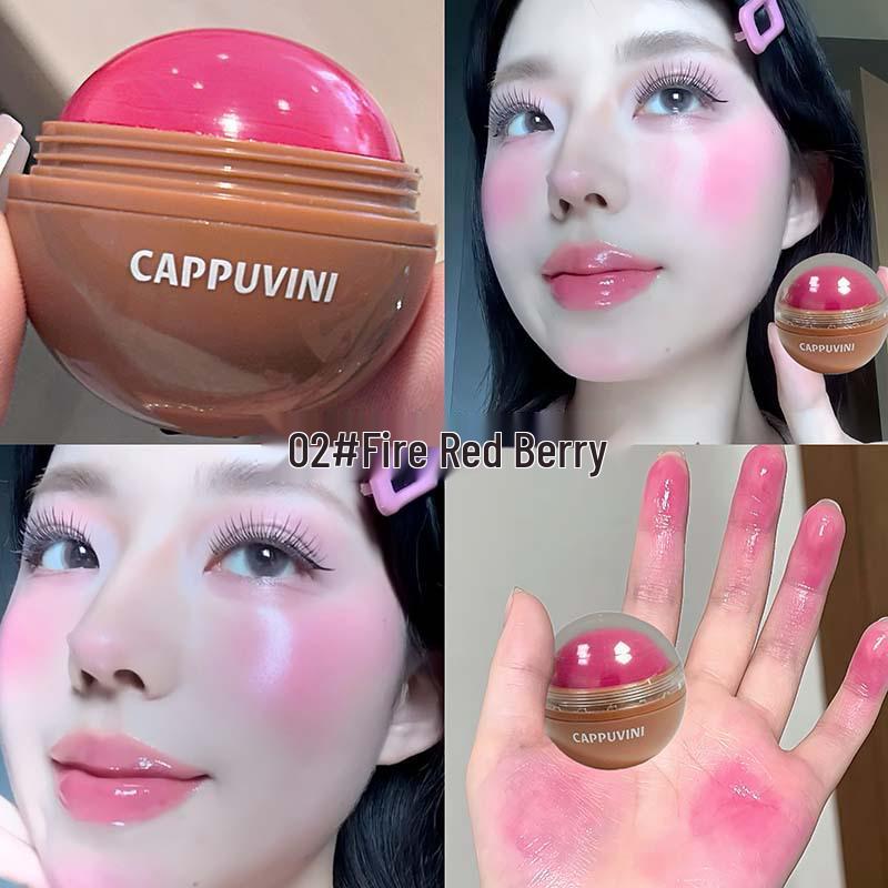 

Cappuvini Vitality Fruit Juice Blush Balls - 3D Brightening, High-Definition, Natural Redness Color Makeup.