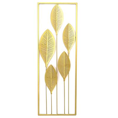 [A3202] - XXL Metal Decoration 'Pampa' Gold - 90x31 Cm