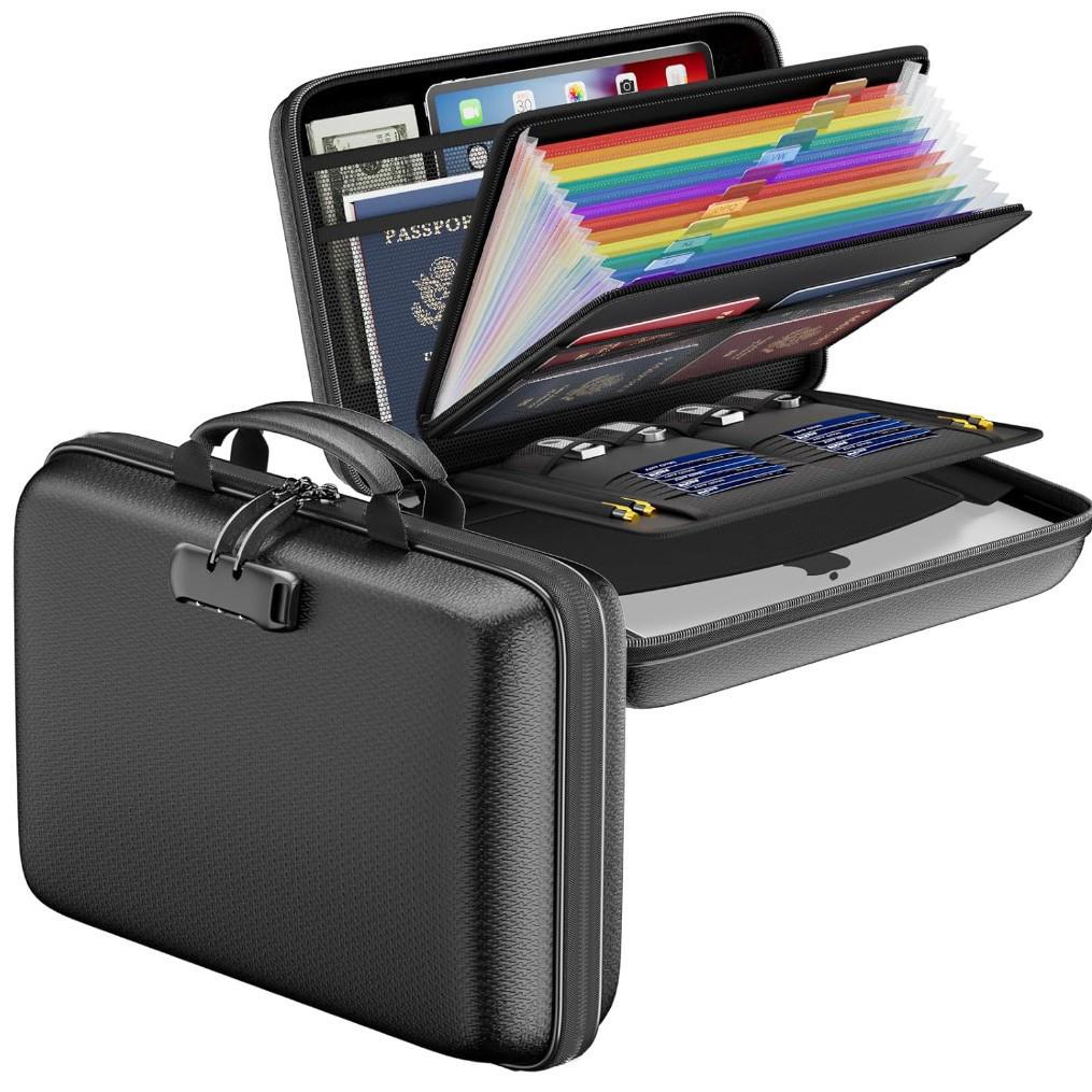 Fireproof EVA Accordion A4 File Box with Lock – Large Capacity, Multifunctional, Handheld Safe