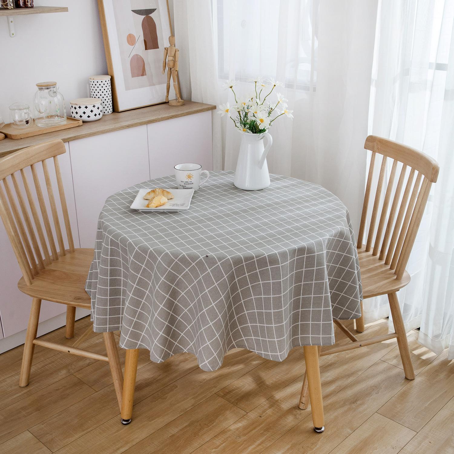 

Скатерть с мелким принтом маргариток, скатерть для обеденного стола, напечатанная, маленькая круглая, подходит для праздничных столовых, гостиных, семейных собраний round 150cm